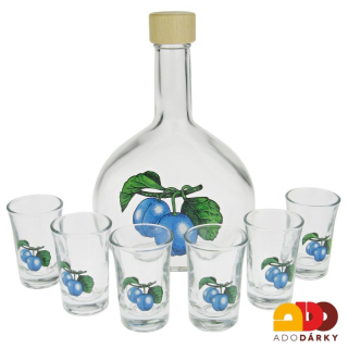 Sada 6 odlivek s láhví "Švestky" 0,5 l