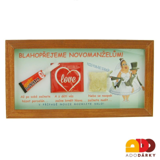 Blahopřejeme novomanželům 27 x 14 cm