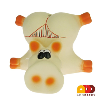 Pokladnička prase obrovské oranžové s tangama 25 cm