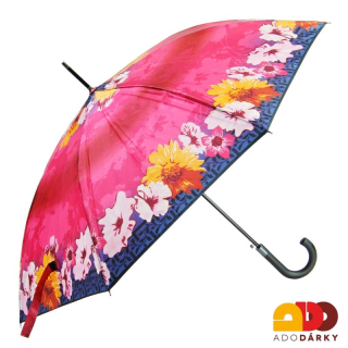 Dámský deštník růžový s květy