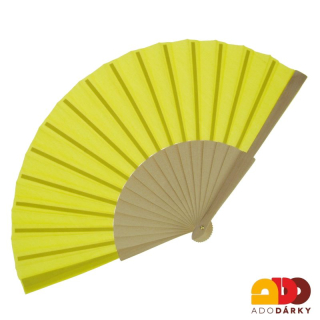 Vějíř dřevěný žlutý 42 cm