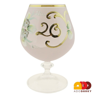 Jubilejní číše "20" růžová