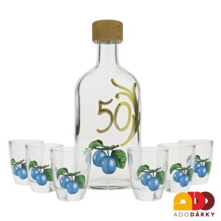 Sada 6 odlivek s láhví "50 švestky" 0,35 l
