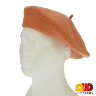 Vlněný baret lososový