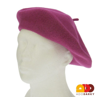 Vlněný baret vínový