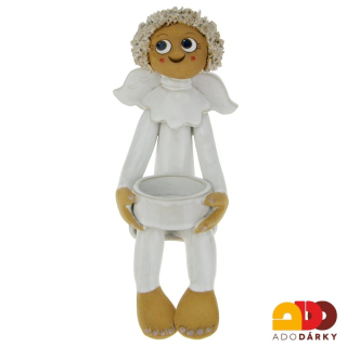 Anděl svícen sedící 23 cm
