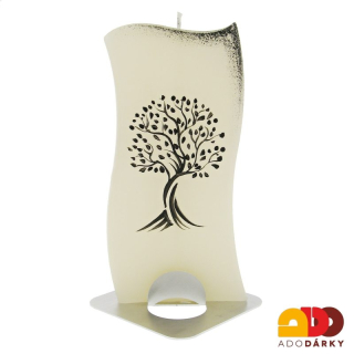 Ručně malovaná svíčka Strom života 14 cm