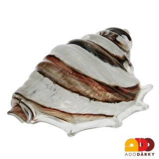 Lastura ze skla pruhovaná hnědobílá 16 cm