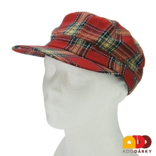 Kšiltovka červená károvaná
