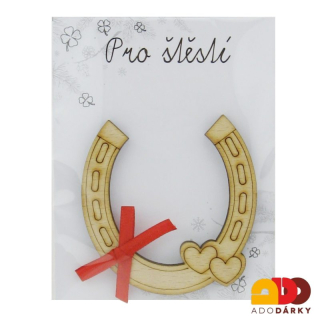Podkova se srdíčky pro štěstí 10 cm