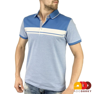 Pánská polokošile krátký rukáv modro - bílé pruhy
