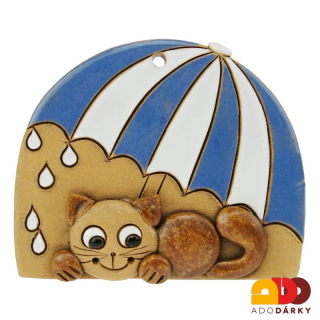 Kočka pod modrým deštníkem 11 cm