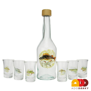 Sada 6 odlivek s láhví "Ryba" 0,5 l