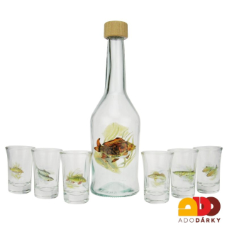 Sada 6 odlivek s láhví "Ryba" 0,5 l