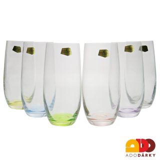 Sklenice na vodu Rainbow 350 ml, sada 6 ks