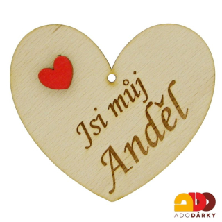 Přání srdce Jsi můj Anděl 8 cm