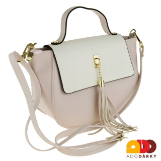 Kabelka růžová s uchem a třásní 30 cm
