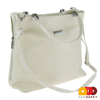 Kabelka Laura Biaggi s hadím vzorem béžová 34 cm