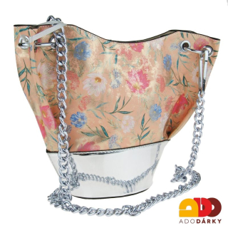 Kabelka POTRI oranžová s květy 26 cm