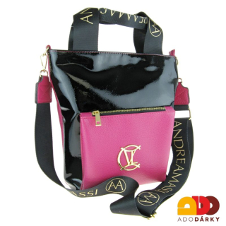 Kabelka Andrea Massi černorůžová 29 cm