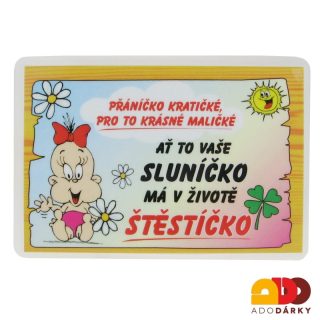 Přáníčko k narození dcery