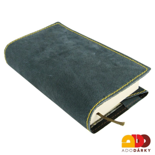 Kožený obal na knihy - Černý se záložkou var. I. 