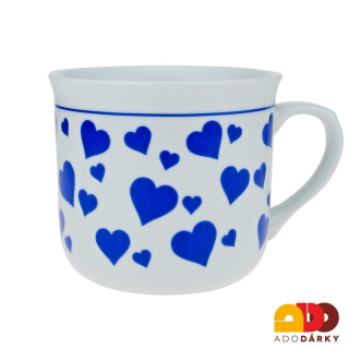 Porcelánový hrnek srdce modrý 650 ml
