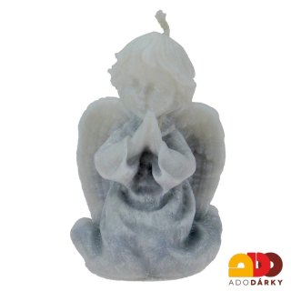 Svíčka klečící anděl šedý  9,5 cm