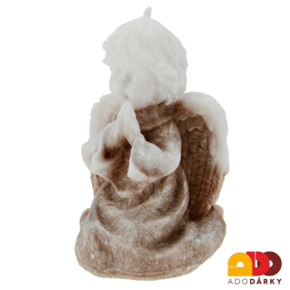 Svíčka klečící anděl hnědý  9,5 cm