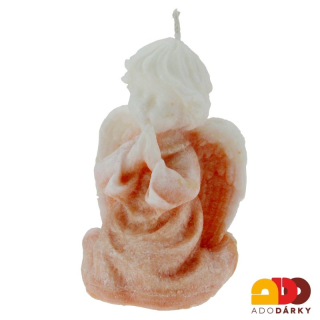 Svíčka klečící anděl světle hnědý  9,5 cm