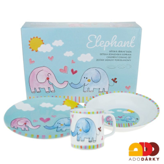 Dětská jídelní sada Sloni