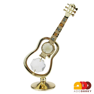Kytara Crystocraft 24K zlacená figurka