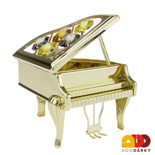 Klavír Crystocraft 24K zlacená figurka