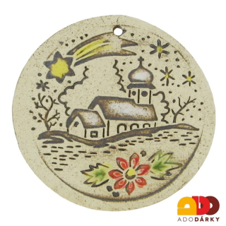 Vánoční dekorace z keramiky Betlémská hvězda 7 cm