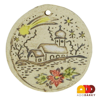 Vánoční dekorace z keramiky Betlémská hvězda 5 cm