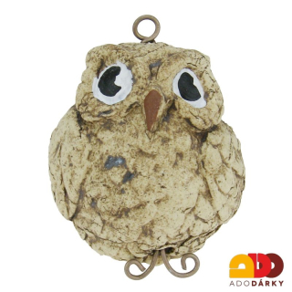 Sovička z keramiky s drátěnýma nožkama 7 cm