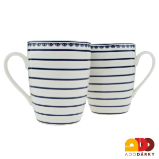 Sada porcelánových hrnků modrobílý dekor 300 ml