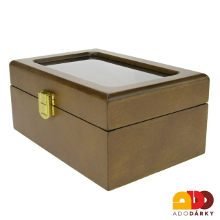 Šperkovnice se skleněným víkem 18 cm