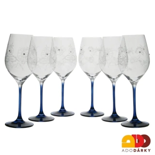 Sklenice na víno Cibulákový dekor 360 ml sada 6 ks