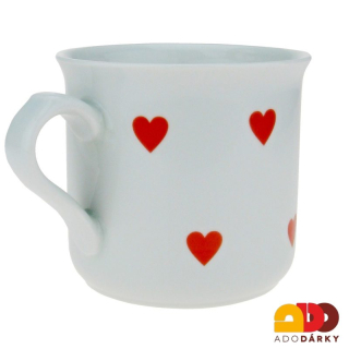 Porcelánový hrnek srdce červený 650 ml