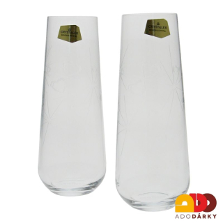 Sklenice se srdci čiré 250 ml, sada 2 ks
