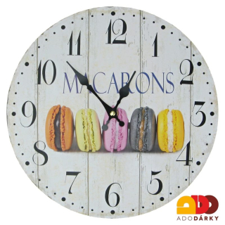 Dřevěné hodiny "Makronky" Ø 30 cm