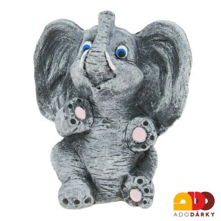 Svíčka Slon šedý 13 x 9 x 12 cm