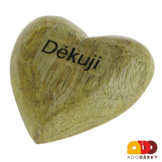 Dřevěné srdce "Děkuji" 7,5 cm