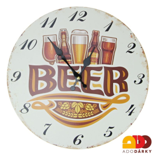Dřevěné hodiny "Beer"  Ø 30 cm