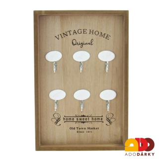Rámeček na klíče s nápisem Vintage home 30 cm