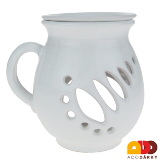 Aromalampa baňatá bílá 13 cm