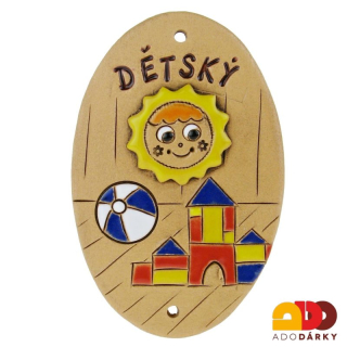 Štítek na dveře - Dětský pokoj 14 cm - var. 10