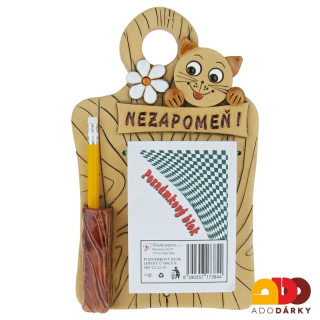 Blok nezapomeň s kočkou 22 cm