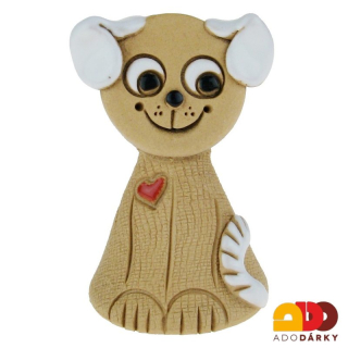 Zvonek pes bílý 7,5 cm